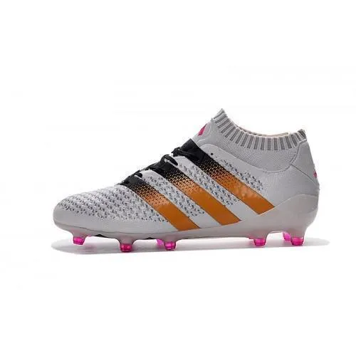 Adidas ACE 16.1 Primeknit FG/AG Soccer Shoes White Gold Black Pink