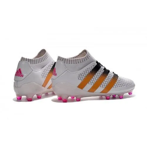 Adidas ACE 16.1 Primeknit FG/AG Soccer Shoes White Gold Black Pink