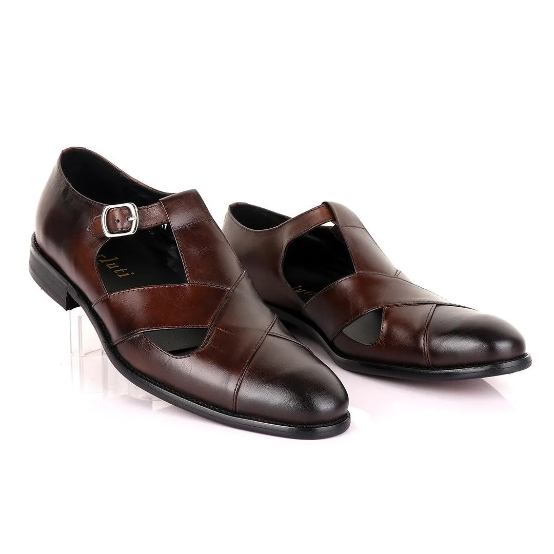 Berluti Men's Designer Shoes-Coffee