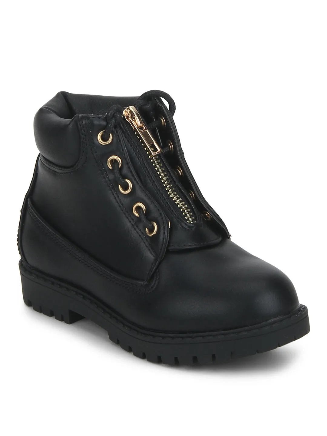 Black PU Ankle Boots