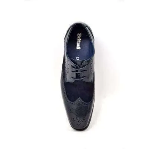 British Walkers Charles Men's Navy Blue Leather Oxford Loafers