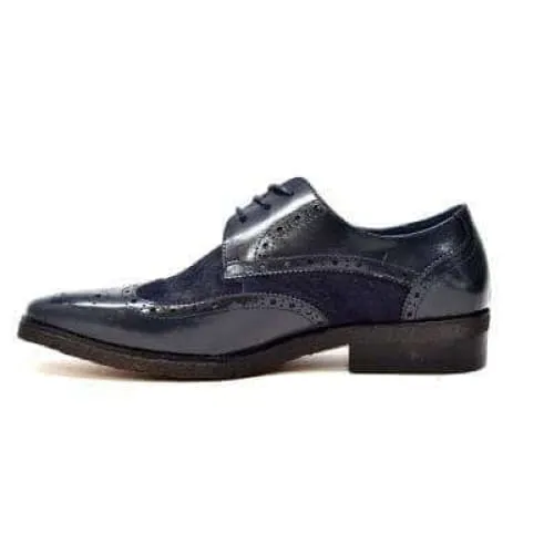 British Walkers Charles Men's Navy Blue Leather Oxford Loafers