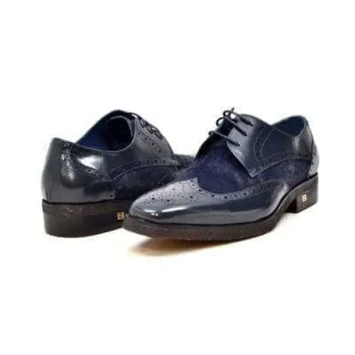 British Walkers Charles Men's Navy Blue Leather Oxford Loafers