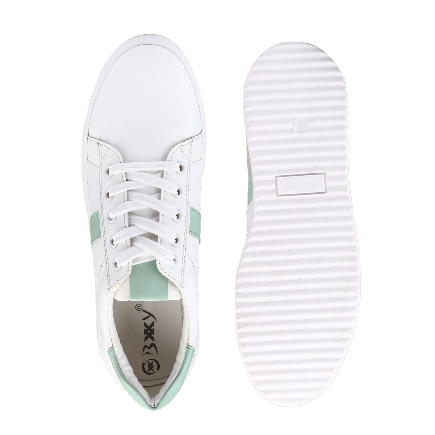 Bxxy Women's Faux Leather Casual Sneakers