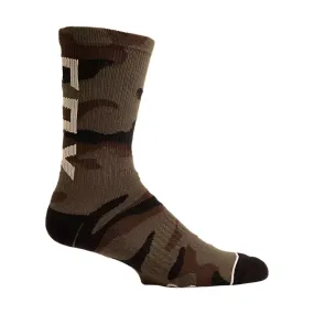 Fox Racing  Mens Camo Cushioned Crew Socks No Show Durable Casual Athletic Green