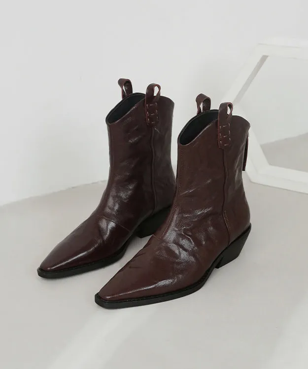 Italian Chunky Boots Coffee Sheepskin