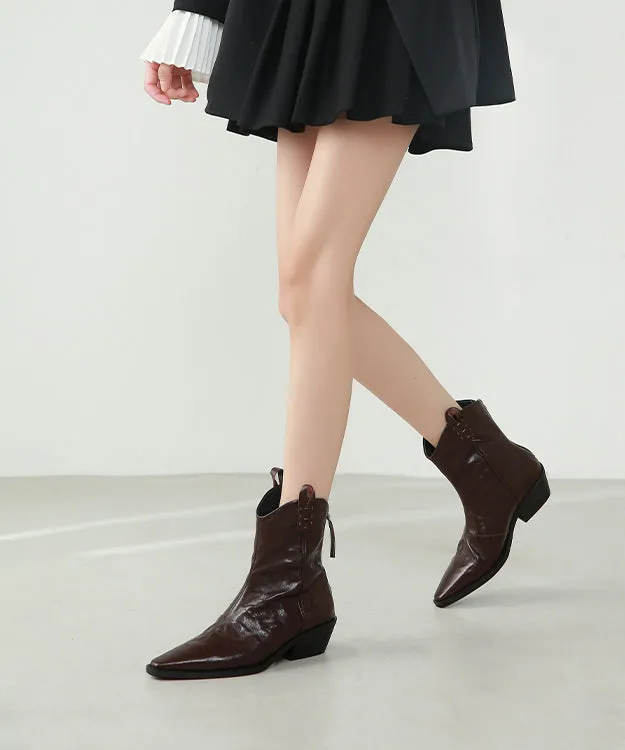 Italian Chunky Boots Coffee Sheepskin