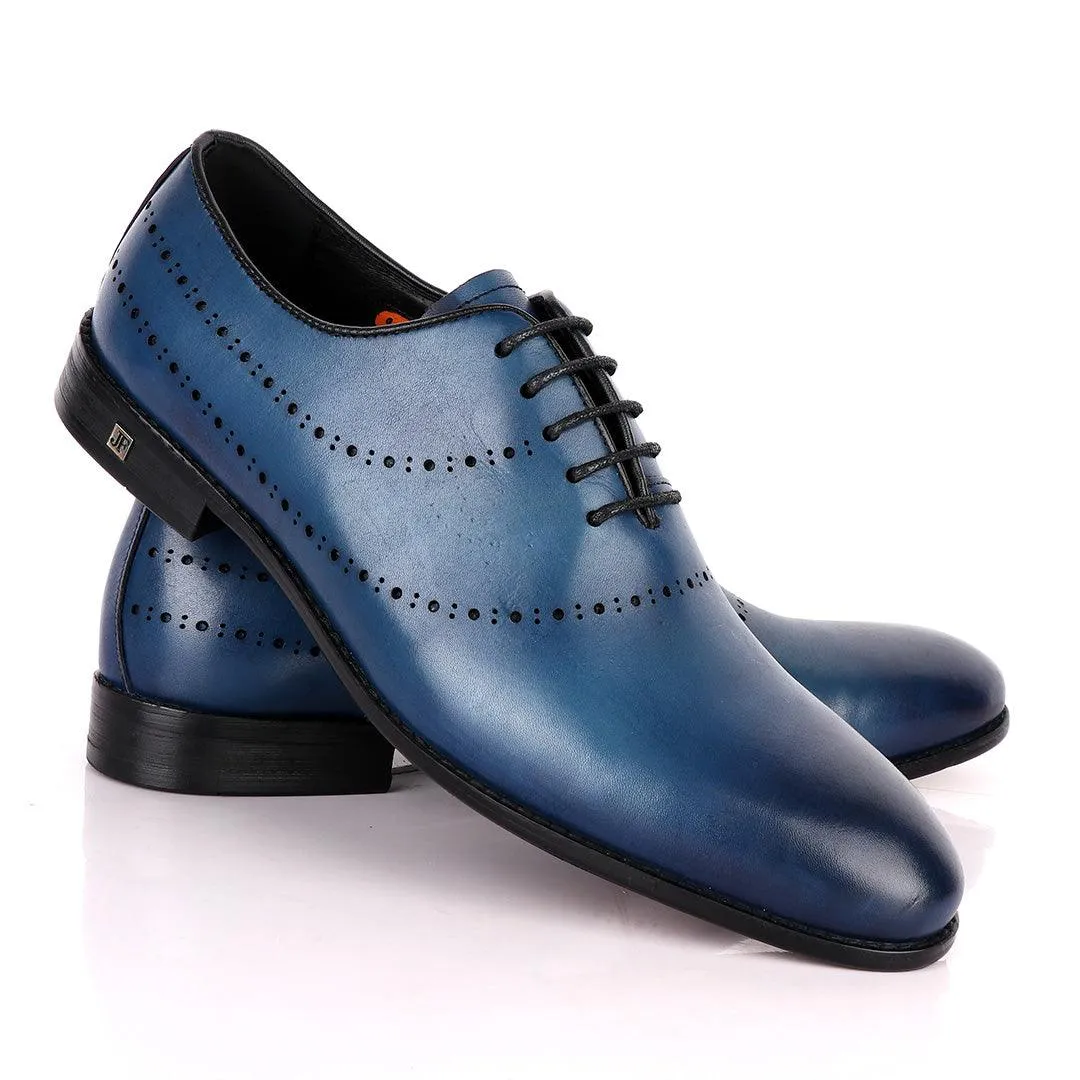 John Foster Exquisite Oxford Blue Leather Formal Shoe