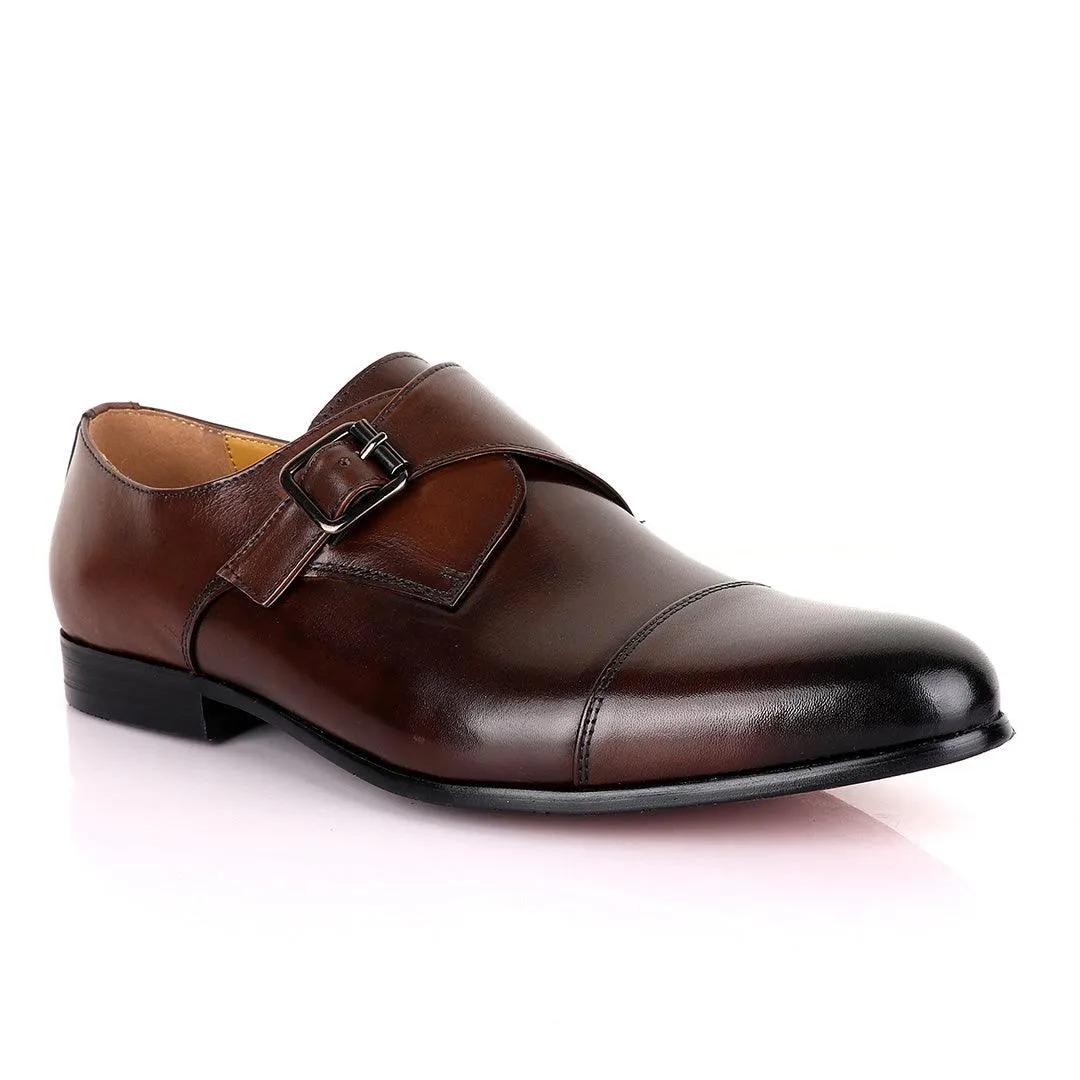 John Mendson Single Strap Coffee Leather Shoe