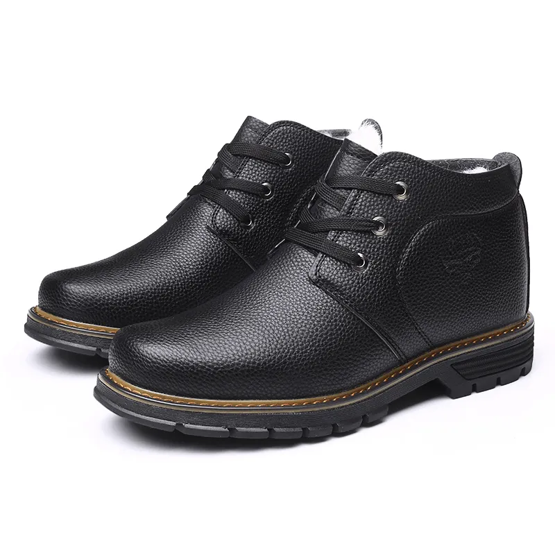 kkboxly kkboxly Men Comfy Microfiber Leather Warm Business Casual Winter Ankle Boots