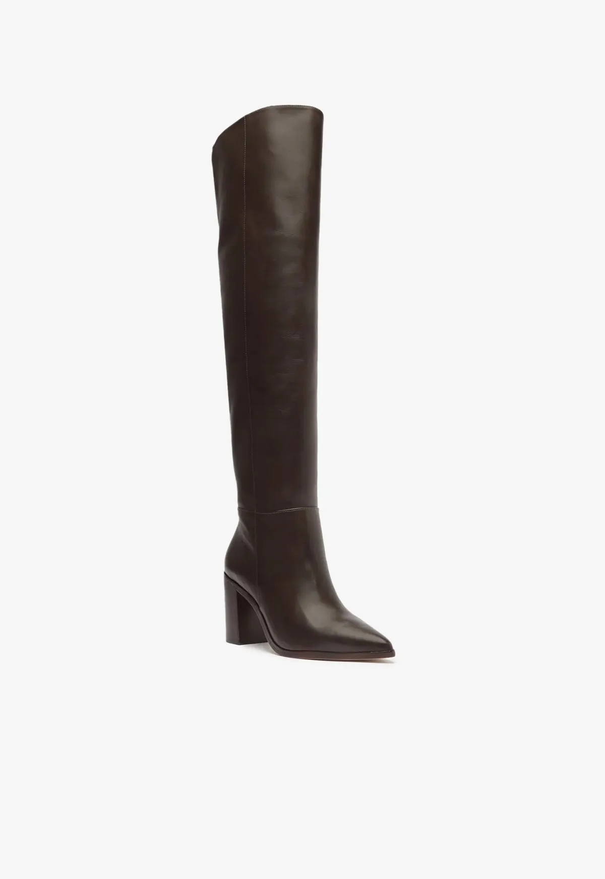 Magali Block Over the Knee Leather Boot