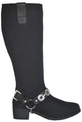 MANHATTAN BREATHABLE WATERPROOF NYLON TALL BOOT WITH CONCHO BELT