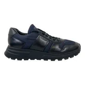 Men's Nylon Logo Low Trainers Navy Size EU 43 / UK 9