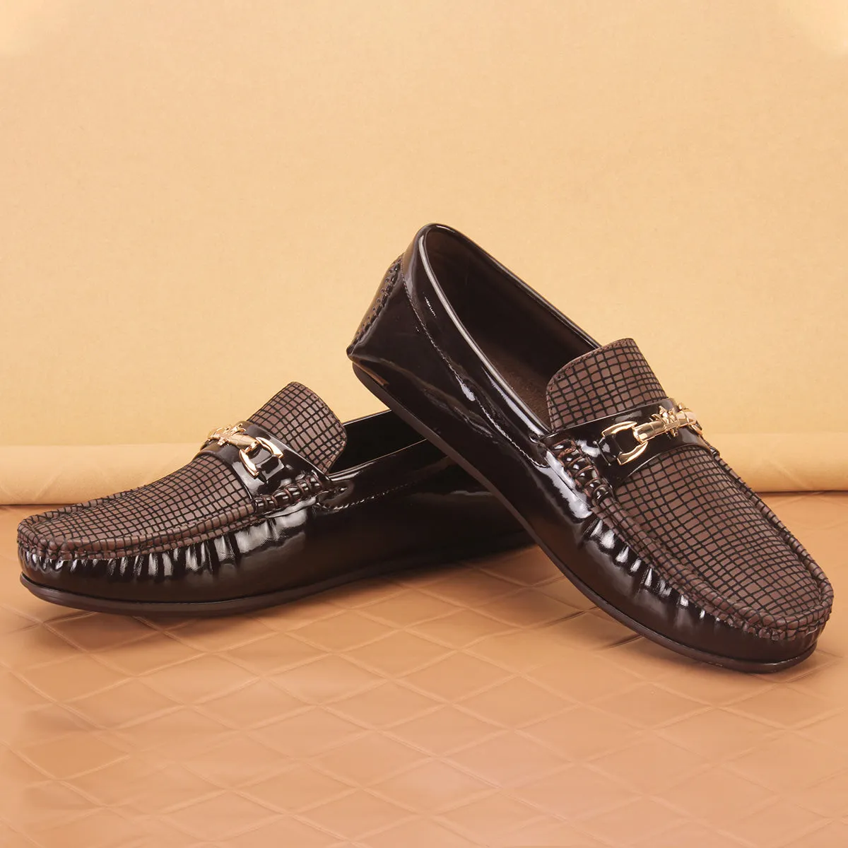 Men's "GAMMA" Textured Comfort Moccasins Shoes