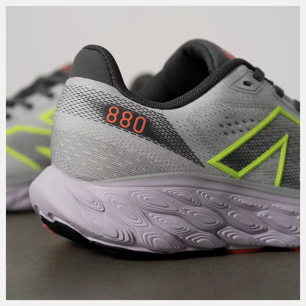 New Balance Women's Fresh Foam X 880v14 in Grey Matter with Taro and Bleached Lime Glo