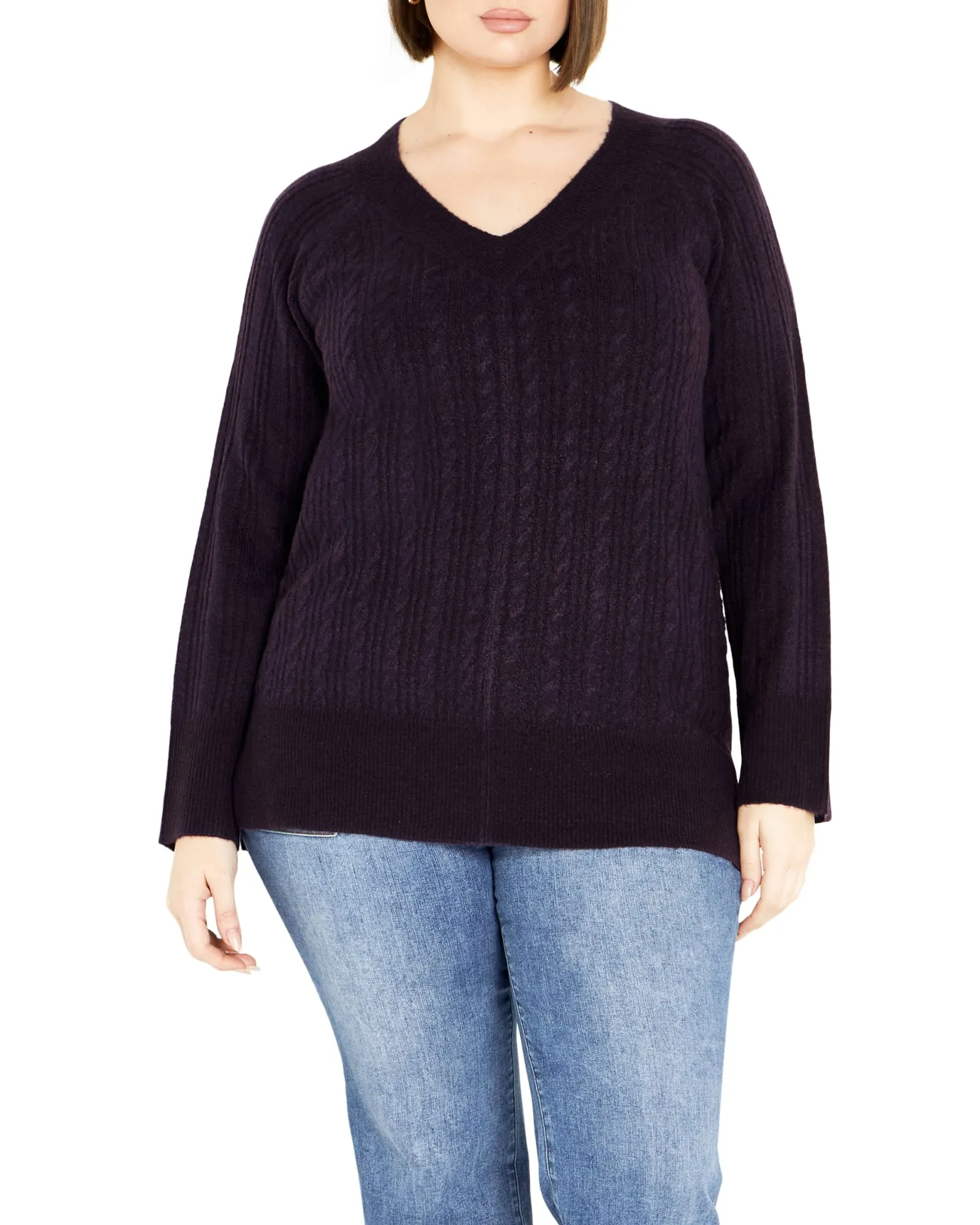 Nova Cable Sweater | Grape