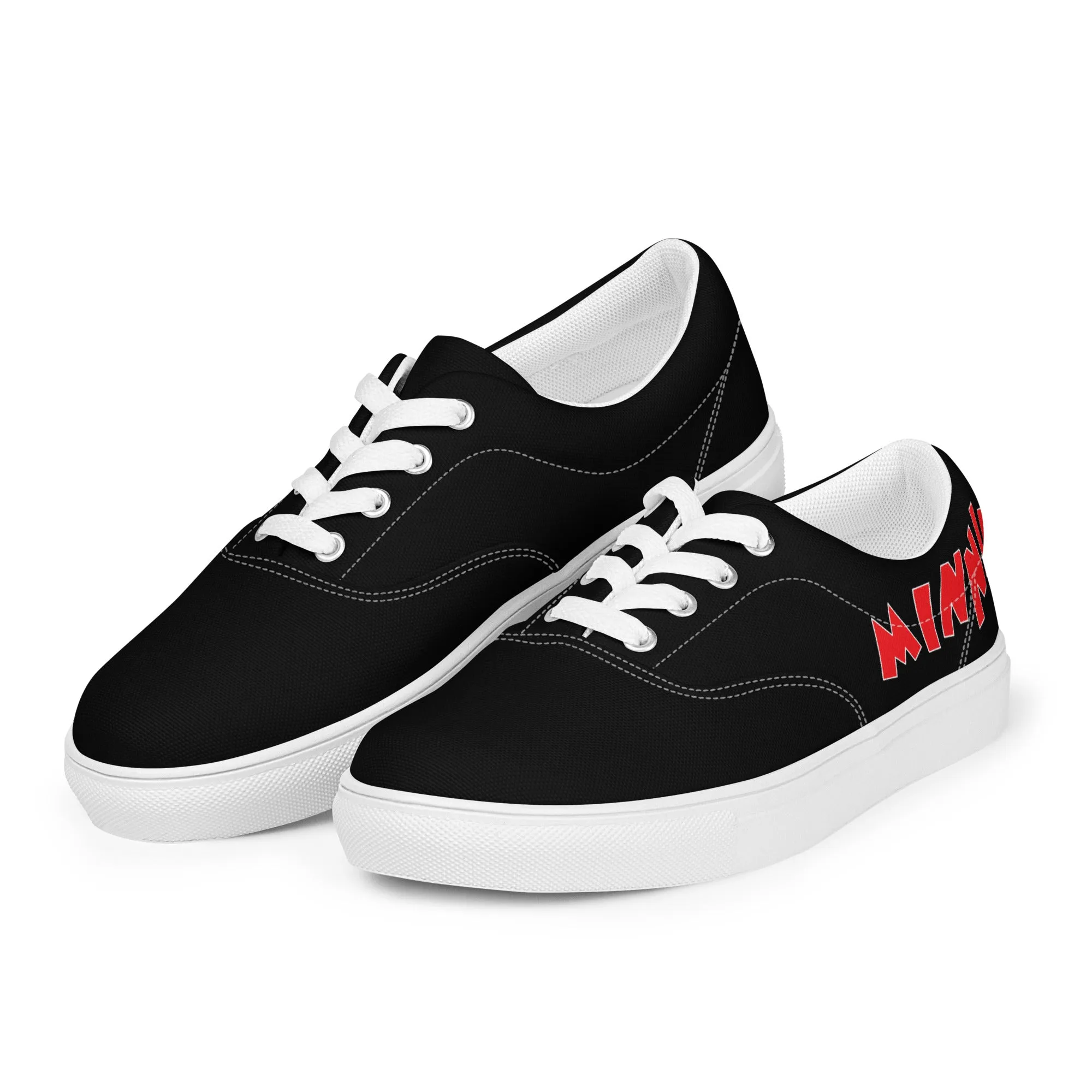 "Minnie" Women’s Lace-up Canvas Shoes in Black