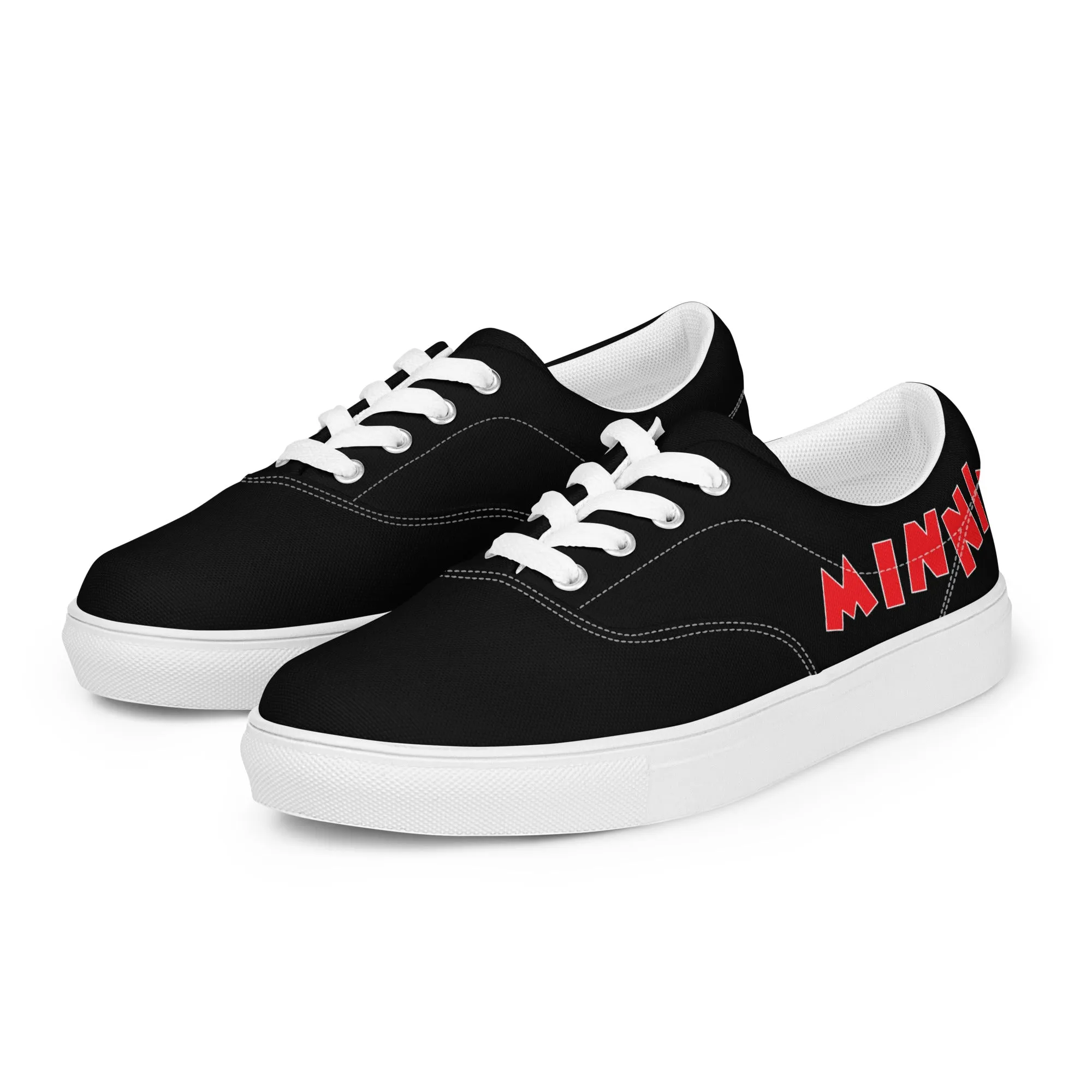 "Minnie" Women’s Lace-up Canvas Shoes in Black