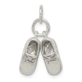 Sterling Silver Polished 3-D Baby Shoes Charm