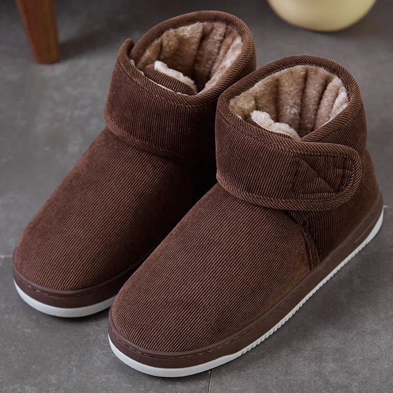 Winter warm soft velcro adjustable house shoes anti-skid