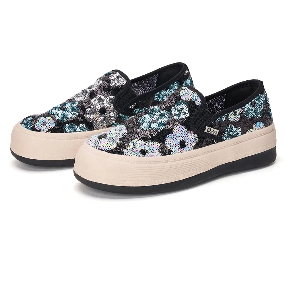 Women’s Sequins Slip-On Fabric Platform Loafers-87869W