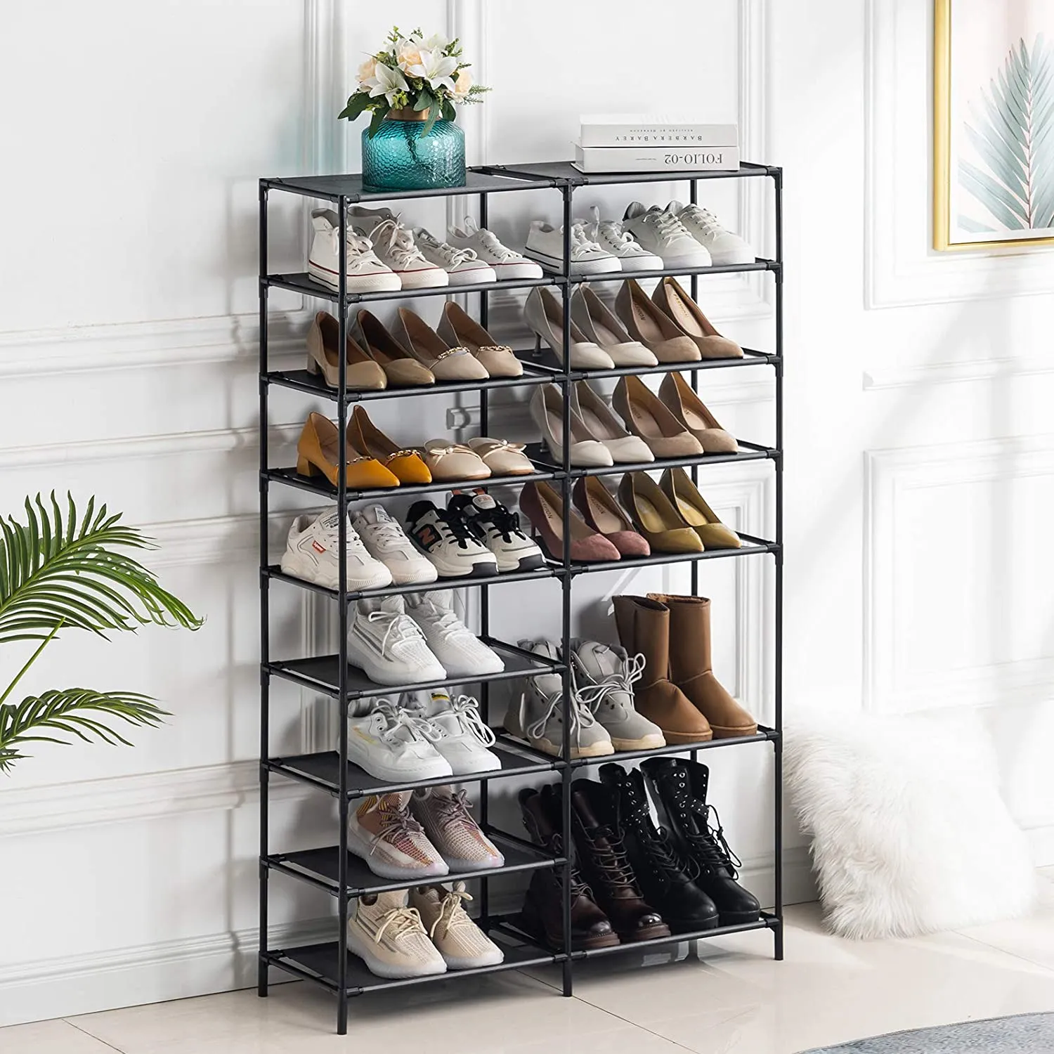 YOUDENOVA 9 Tier Shoe Rack for Closet Entryway